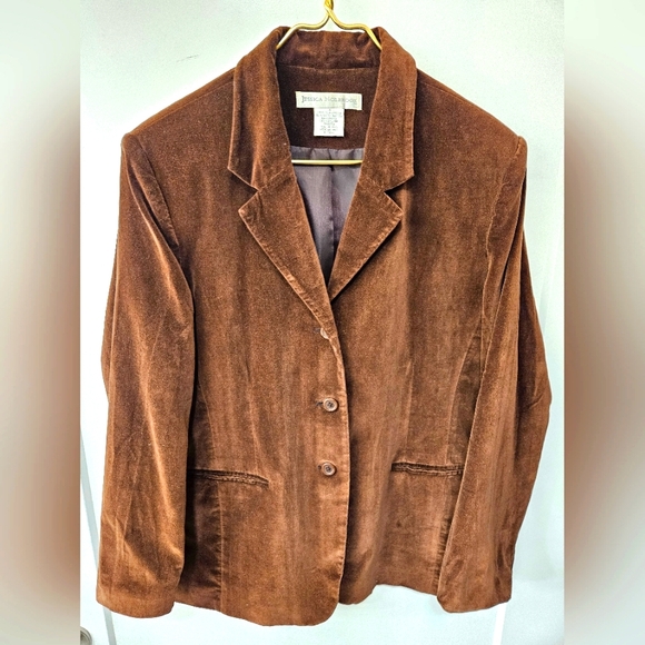 Vintage - Velvet Jessica Holbrook Cotton Brown Blazer - NWOT - Size 14 - Picture 1 of 7